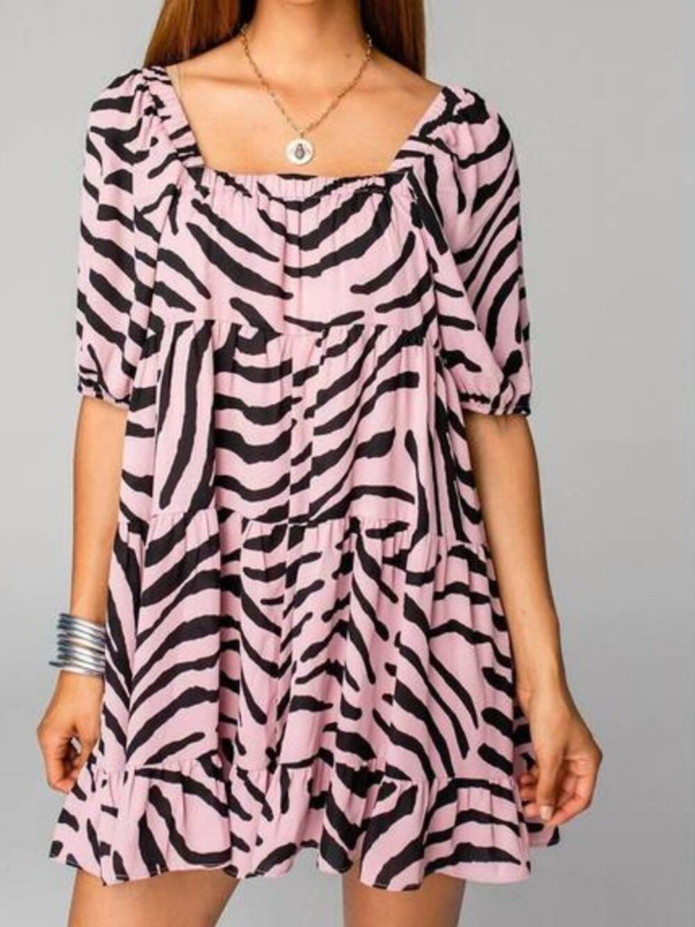BUDDY LOVE BECCA ZEBRA PRINT BABYDOLL DRESS Size Small NWT